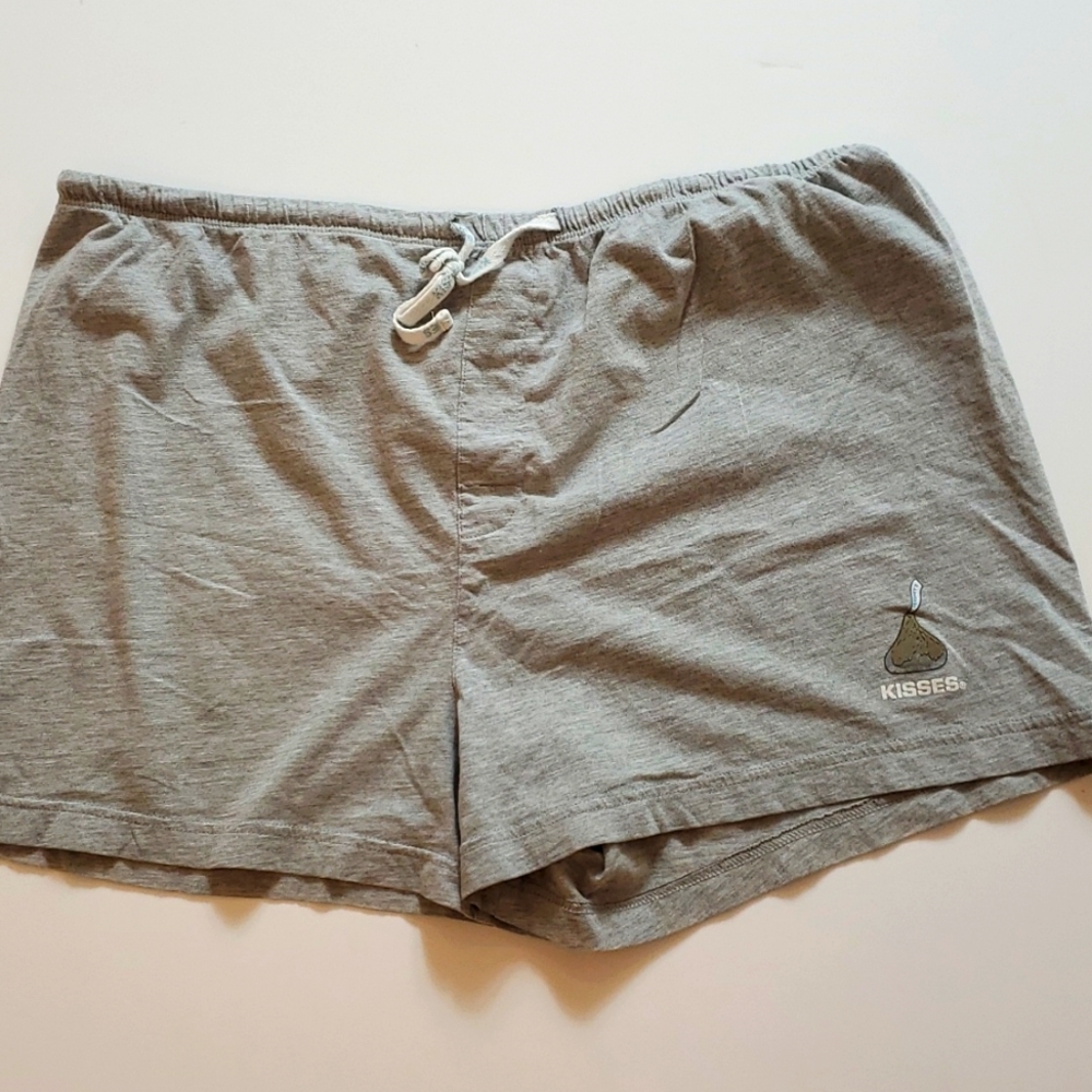 Hershey gray drawstring elastic waistband sleep shorts